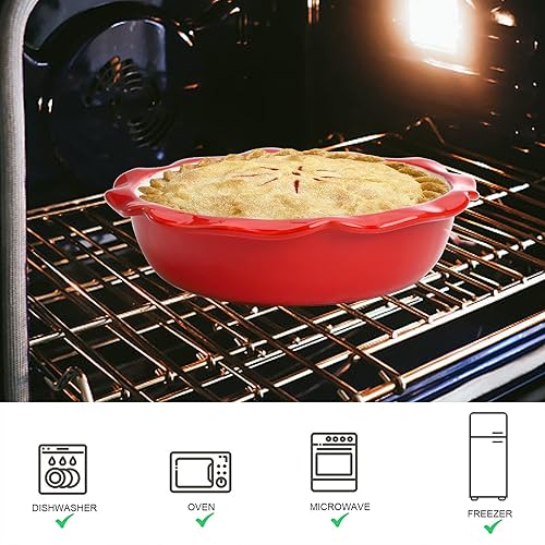 Miniatura 3 de Lawei Paquete de 4 moldes de cerámica para tartas, mini plato para tartas de 6.5 pulgadas, plato individual de 12 onzas para cocina de postre, molde