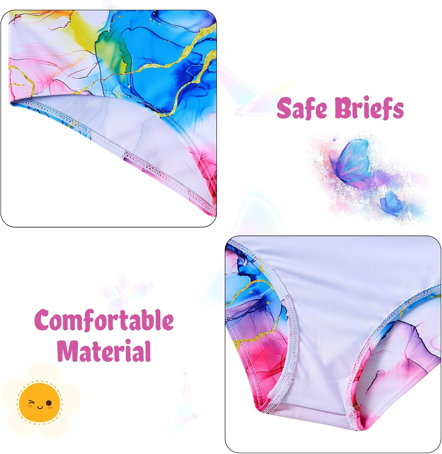 Lovekider 6-12歳 ガールズ 3ピース 水着 速乾 水着 タンキニセット カバーアップ UPF 50+ 水着