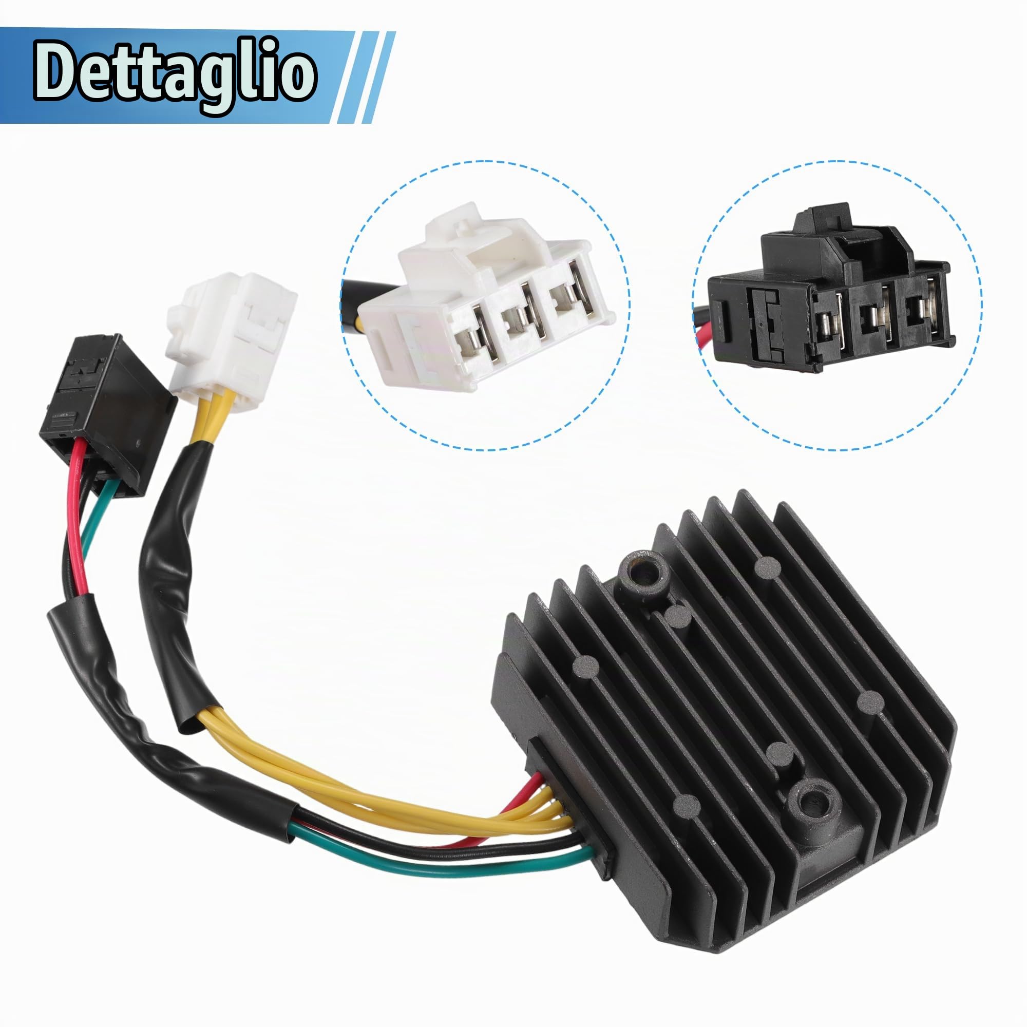 A ABSOPRO Regolatore Di Tensione Rettificatore Per Honda SH125i 05-13 | Metallo, Plastica, Nero, Grigio, 89x80x27.5mm, OE 31600KTF641, Foro 7.6mm, Per Honda SH150i 05-09, SH150iA/A.C 10-12