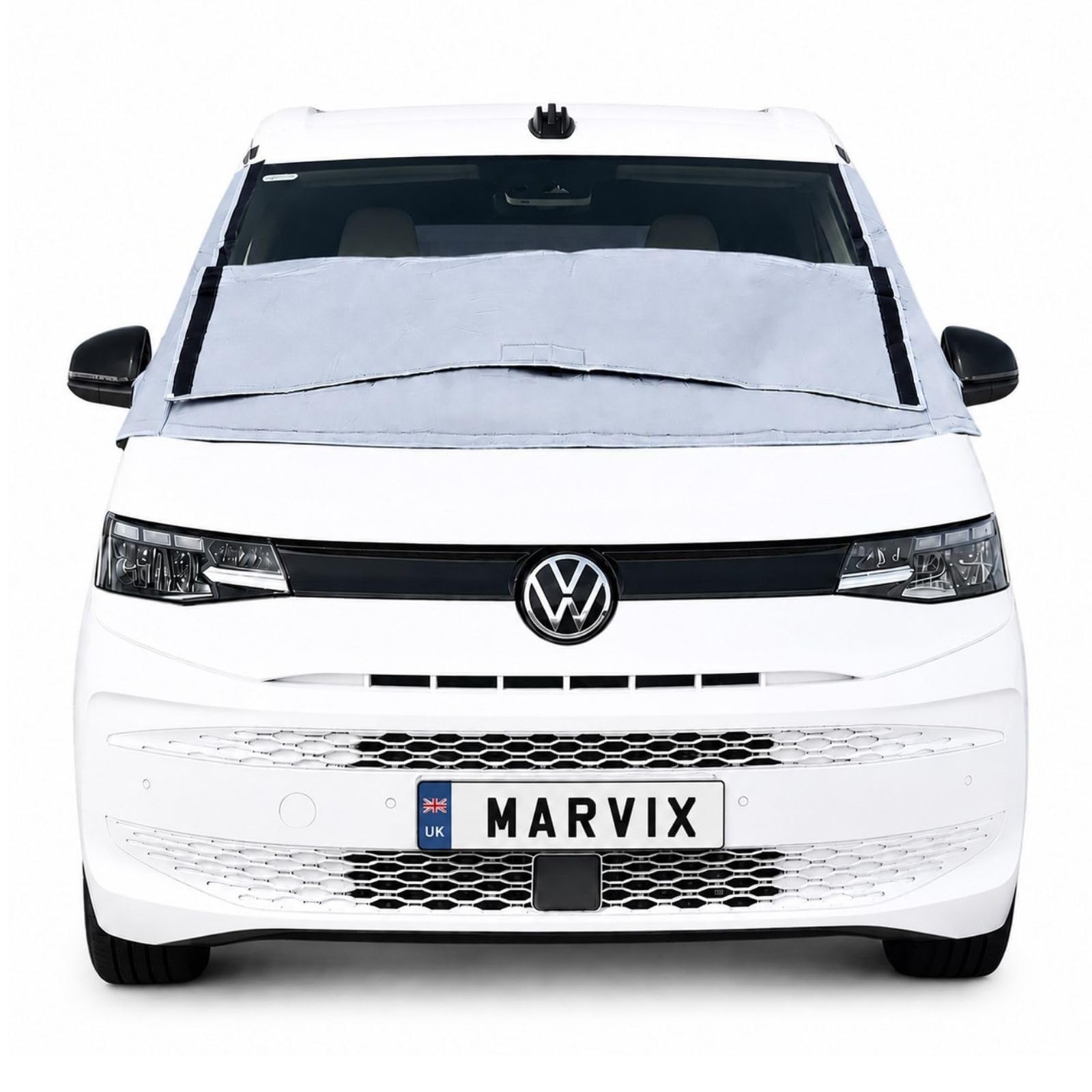 Marvix Externe Thermomatte Wohnmobil Silber Abdeckung Luxus 8mm Frontscheiben-Isolierung Verdunkelungsblende für VW T7 California