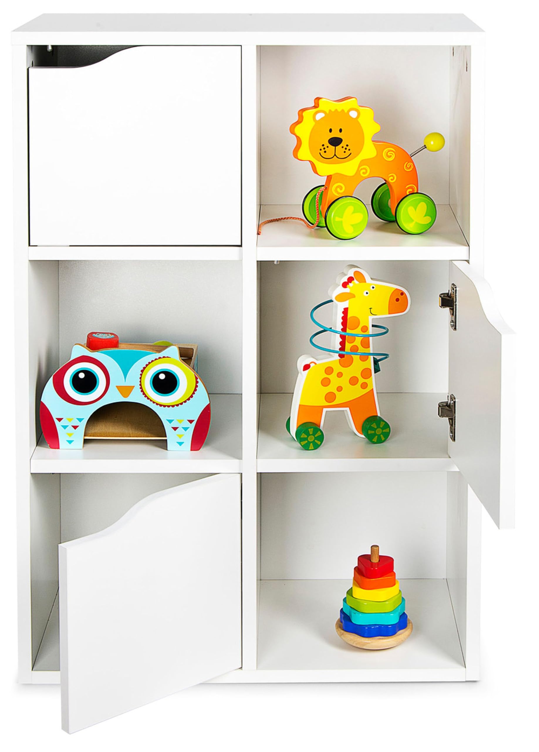 leomark Kubico Slim -Unicorno Rosa - libreria colorata per bambini, libreria, pratico scaffale in stile giocoso, ideale per una sala giochi o una cameretta per bambini Dimensioni: 59,5 x 29 x 89,5 cm
