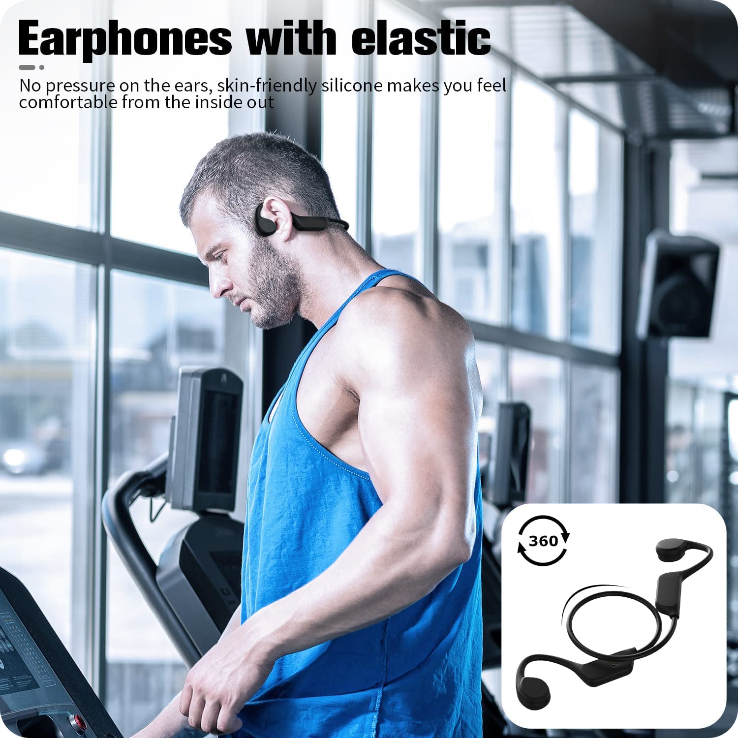 Auriculares de conducción ósea auriculares natación, impermeable IPX8, reproductor MP3 32GB, Bluetooth 5.3, auriculares deportivos inalámbricos abiertos, micrófono integrado