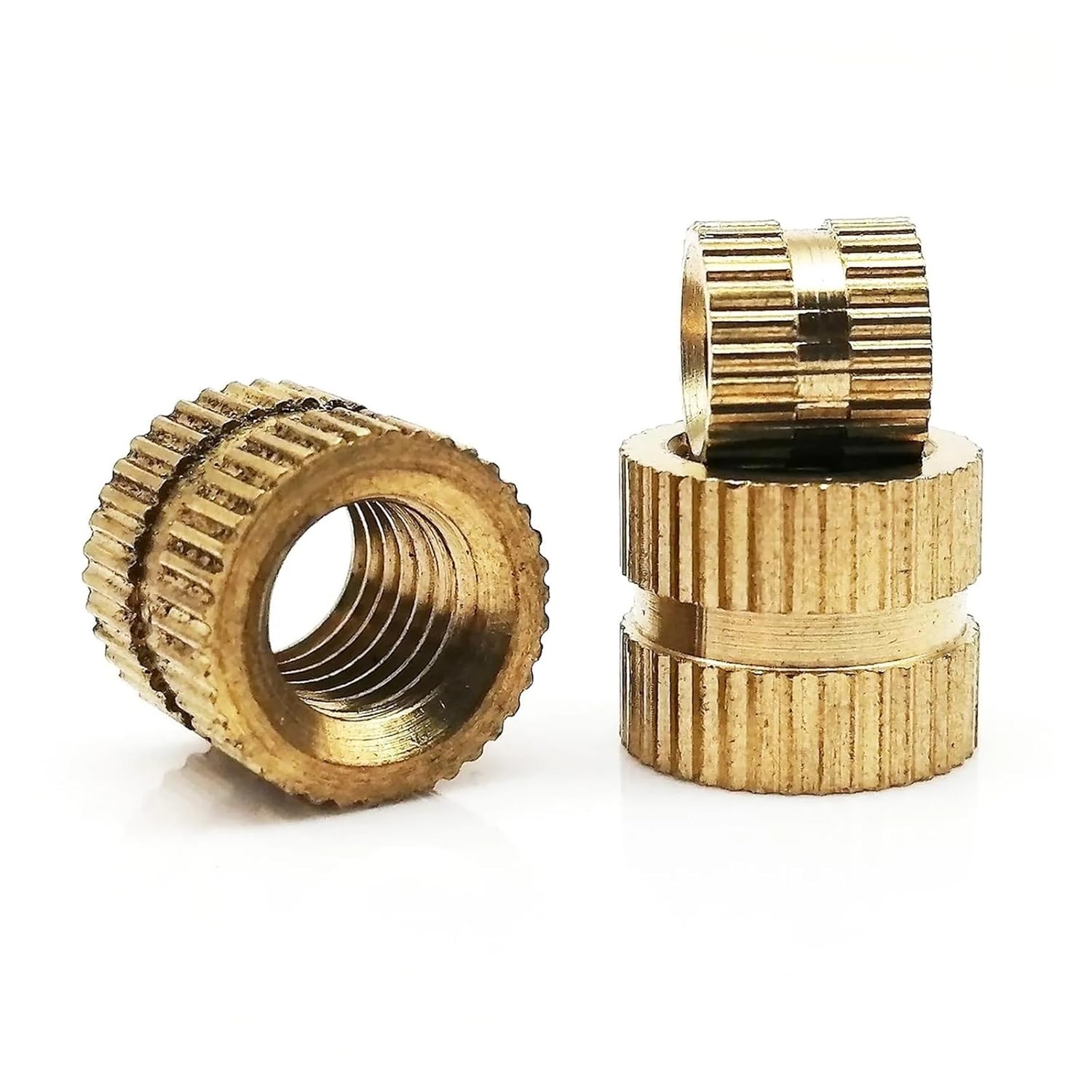 10/25/50pcs M1.6 M2 M2.5 M3 M4 M5 Solid Brass 3D Printer Hot Melt Injection Molding Knurl Embedded Nutsert Insert Nut(10mm Long,50pcs M2(OD 3.5mm))