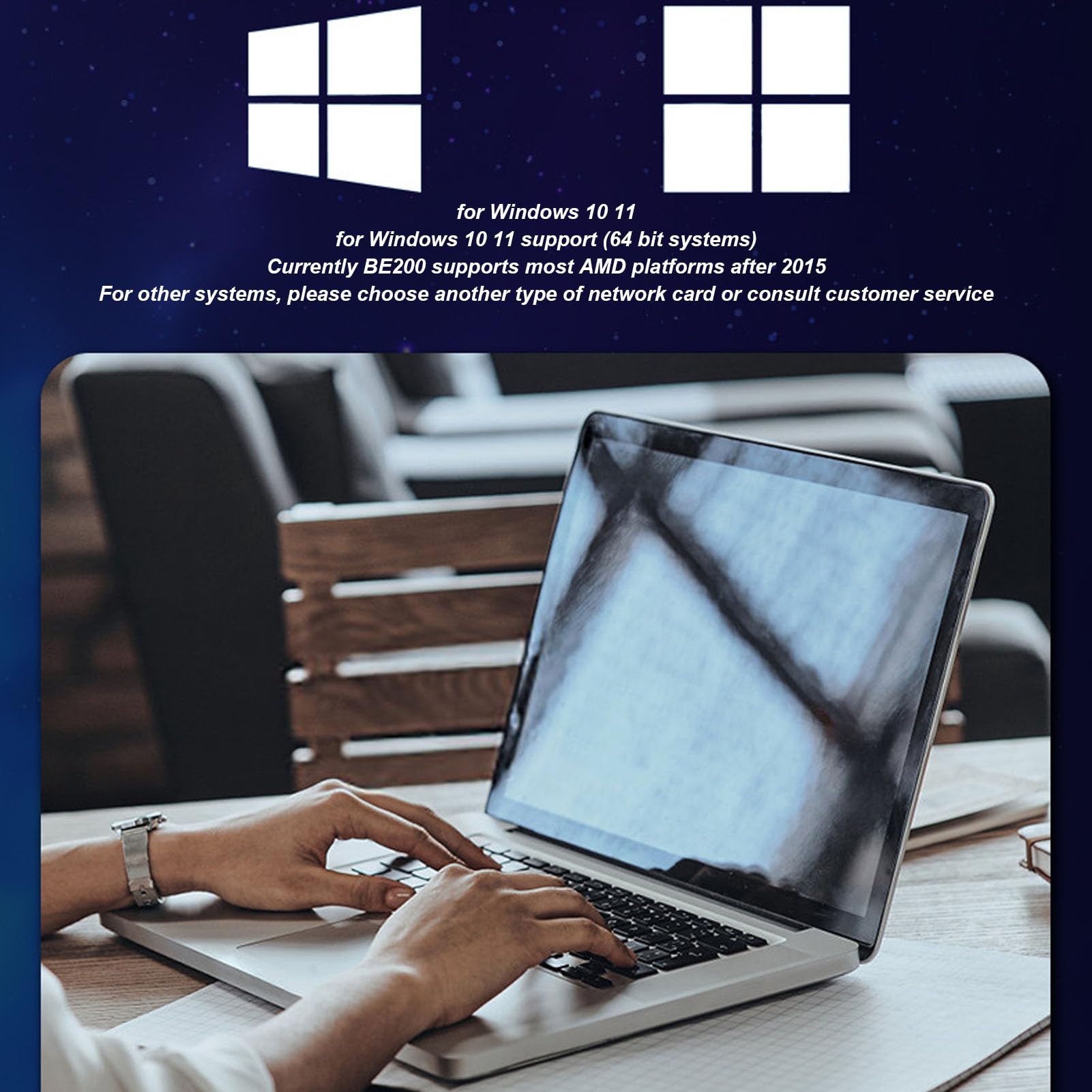 Bezprzewodowa Karta Sieciowa BE200NGW WiFi 7, Pasmo 8774Mbps M.2