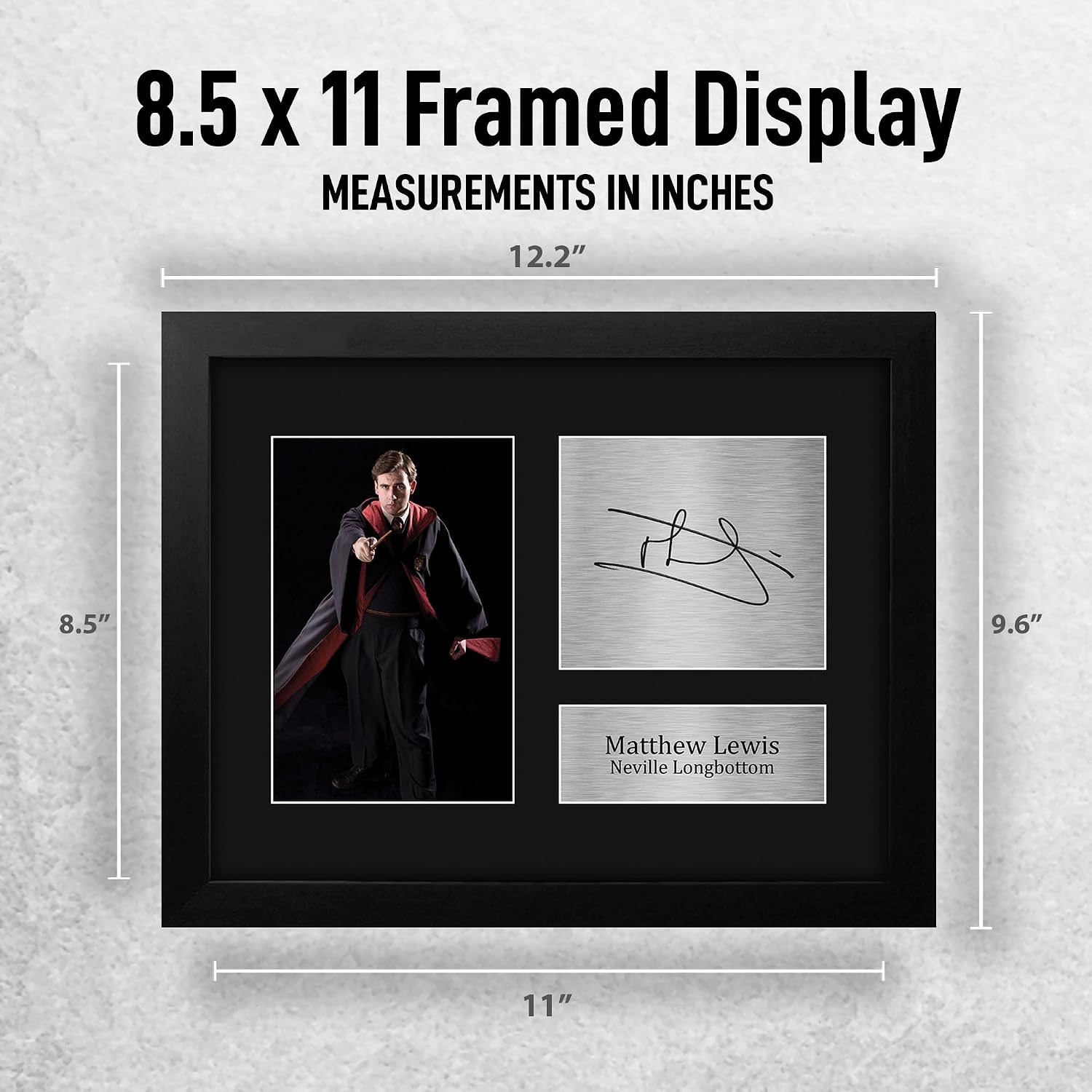 HWC Trading Matthew Lewis Harry Potter Neville Longbottom Framed Gifts Printed Signed Autograph Picture for Movie Memorabilia Fans - US Letter Size