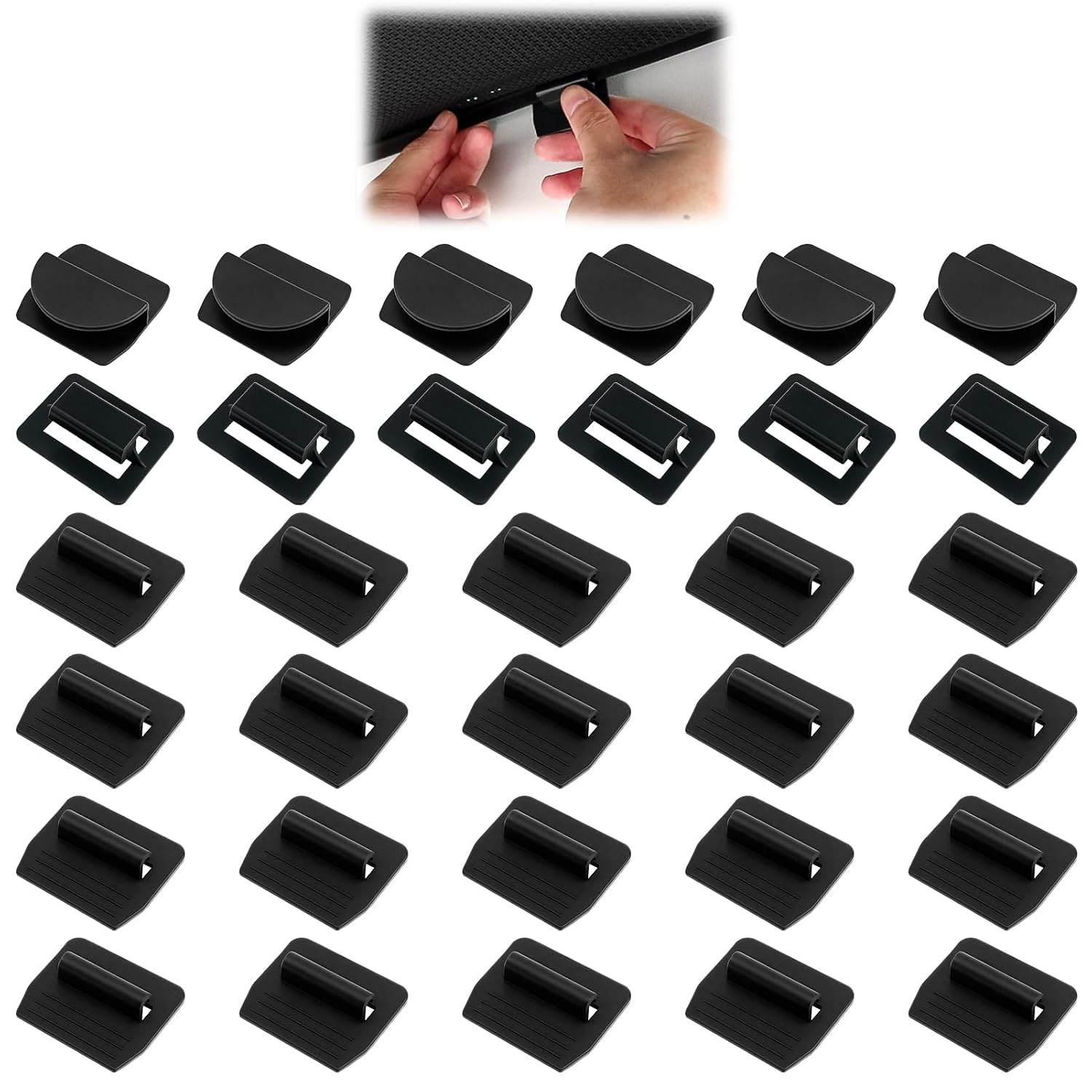 32 Pcs Roof Sunshade Clips, Replacement Sun Shade Roof Clips Compatible with Model Y/3/S/X, Car Interior Sunroof Shade Holder Fastener Clips for Installation and Stability Glass Roof Sunshade