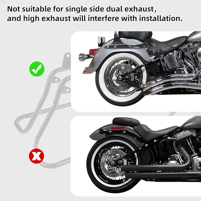 Soportes para Alforjas para Harley Softail 1984-2017 Negro miniatura 3