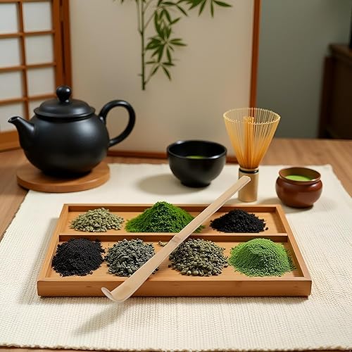 Miniatura 4 de Cuchara de bambú de matcha, cuchara de bambú para matcha japonesa, Chashaku, cuchara de té verde enganchada, utensilios de ceremonia de té de 7.1 in