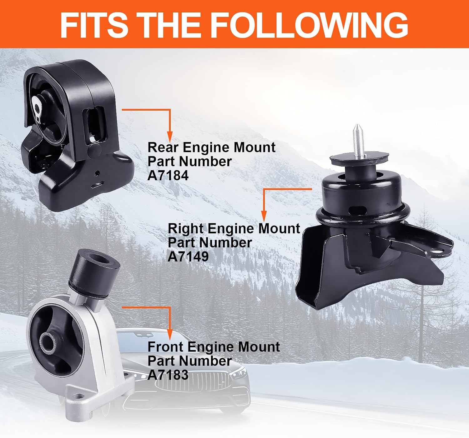 Engine Motor Mount Compatible with Kia Sedona 2006-2010 V6 3.8L/2011 2012 2014 V6 3.5L,Hyundai Entourage 2007-2010 V6 3.8L, Replacement for A7184 A7183 A7149