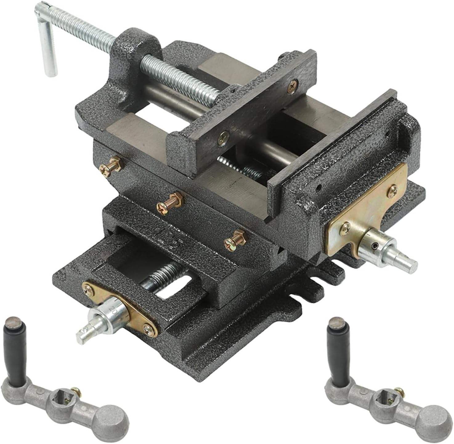 5in Cross Slide Drill Press Vise 2 Way X-Y Heavy Duty Cast Iron Milling Vice
