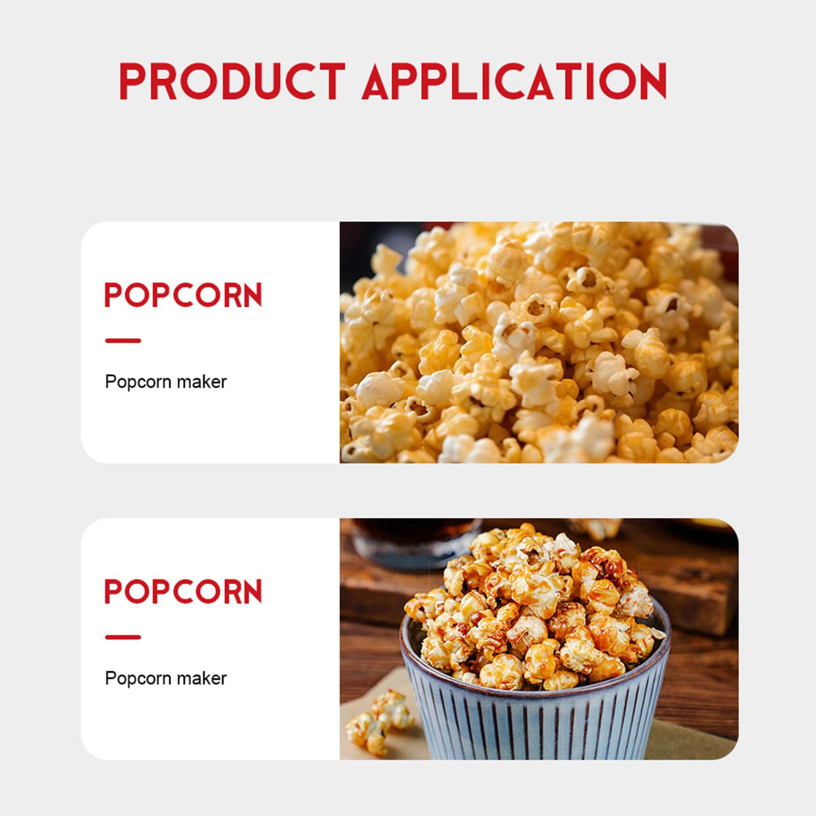 Maszyna do Popcornu Elektryczna Wyciskarka do Gorącego Oleju o Mocy 450 W z płytką nieprzywierającą, 10 Filiżanek (Wtyczka UE)