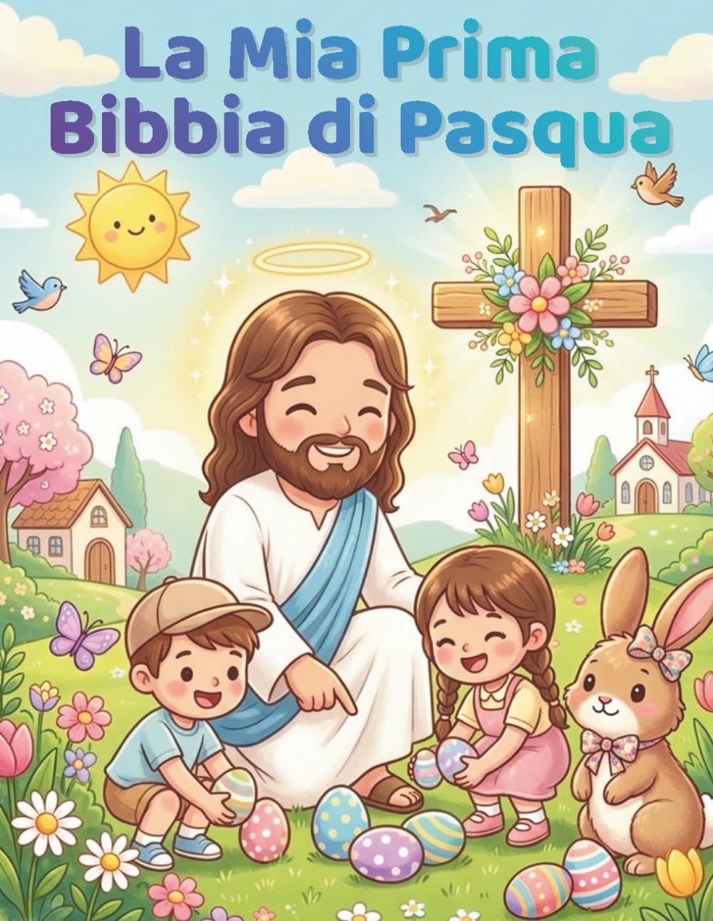La Mia Prima Bibbia di Pasqua: 50 disegni semplici di Pasqua da colorare per bambini piccoli sulla storia di Gesù, dalla Domenica delle Palme alla Risurrezione (Età 1-4)