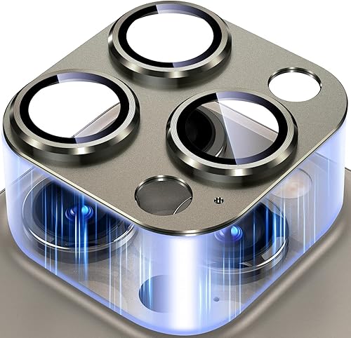 Miniatura 1 de Uyiton Protector de lente de cámara compatible con iPhone 15 ProiPhone 15 Pro Max, no es fácil de romper fuerte absorción compatible con fundas