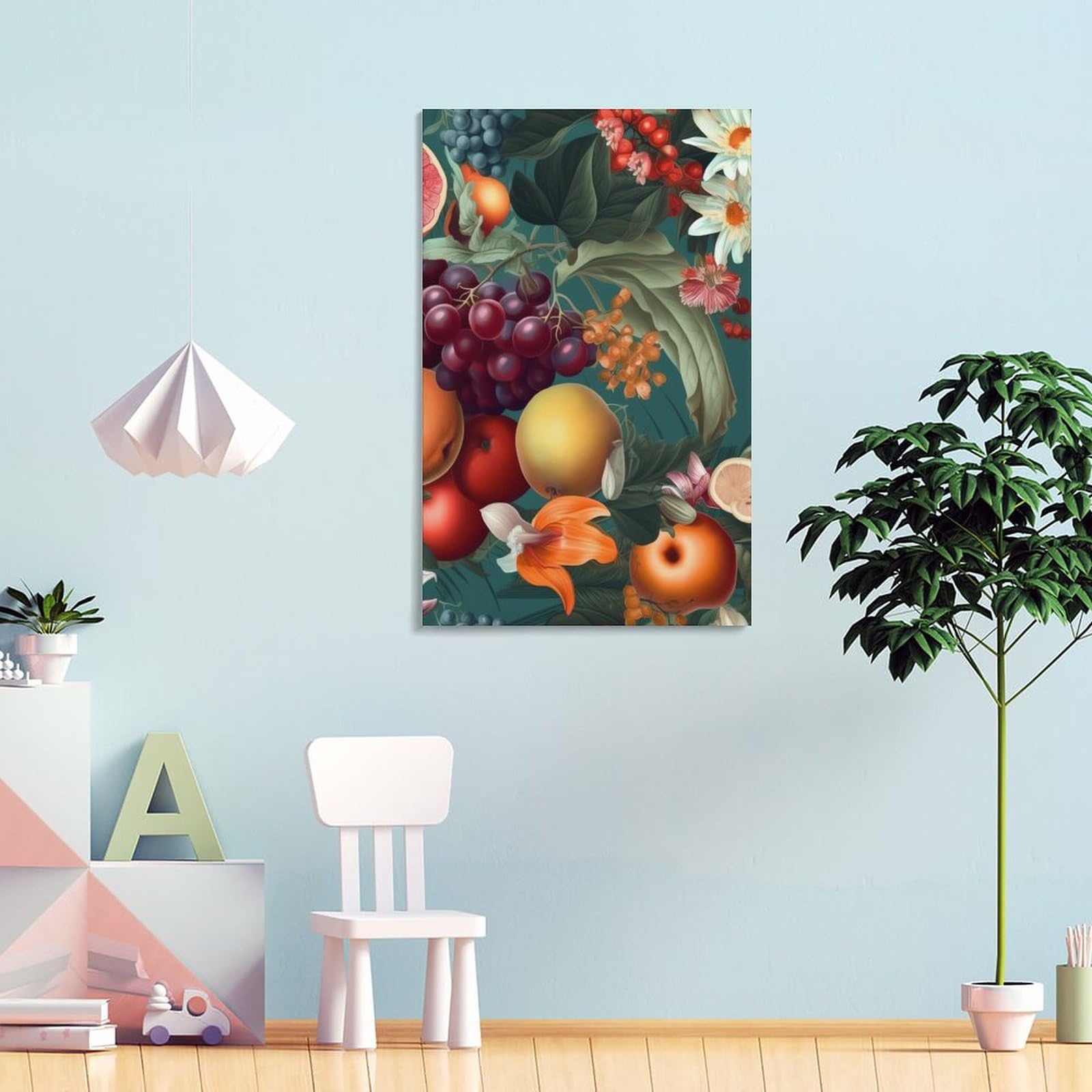 Amazon.co.jp: 絵画 果物と葉の油絵インテリア 絵画 果物の写真 アート 