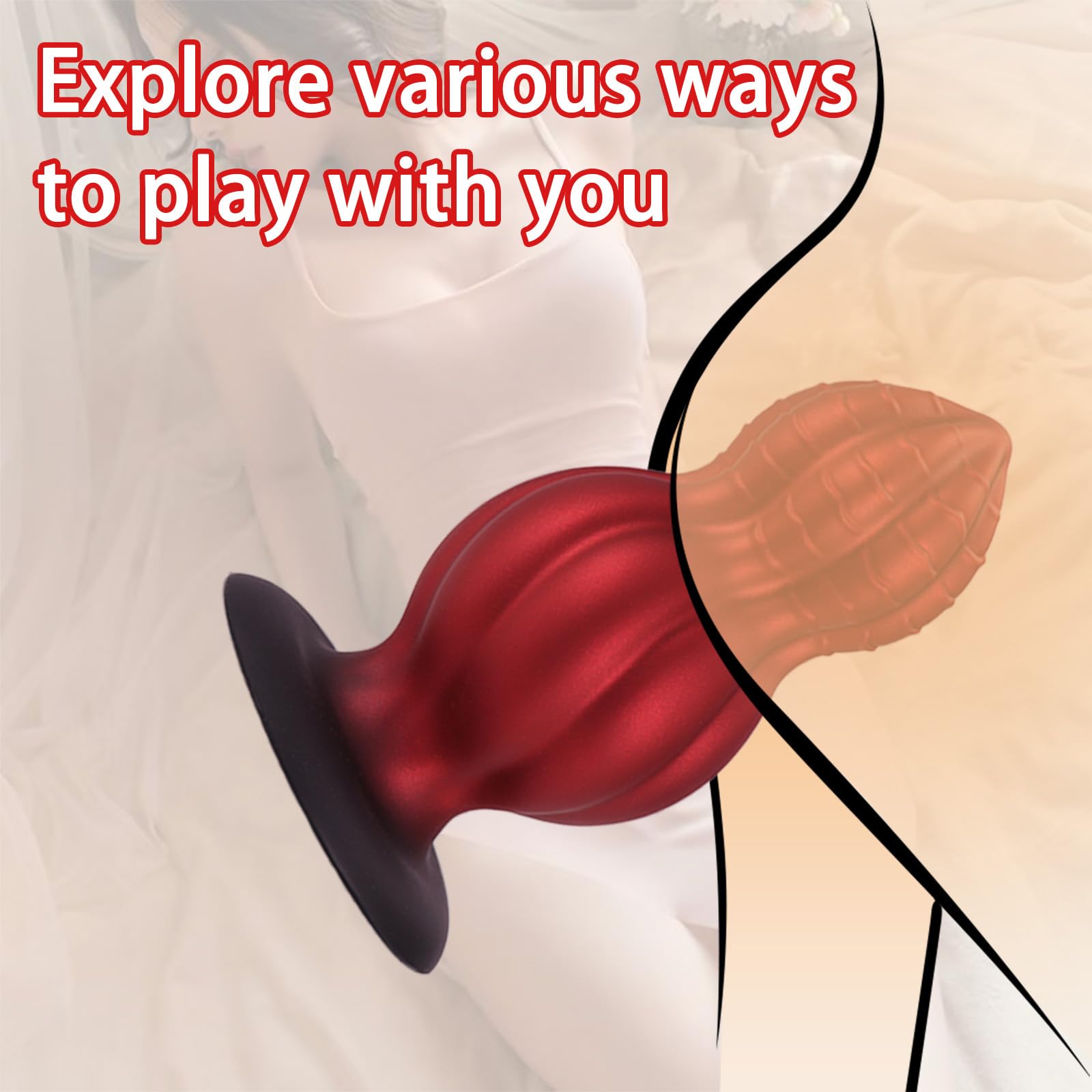 AMAZBEE Enorme dildo anale Monster Dildo Anal Expander con base a ventosa Butt Plug Trainer SM Giocattolo sessuale per adulti (L)
