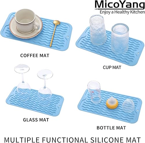 Miniatura 128 de Tapete de silicona para secado de platos para múltiples usos, fácil de limpiar, ecológico, resistente al calor, tapete de silicona para encimera
