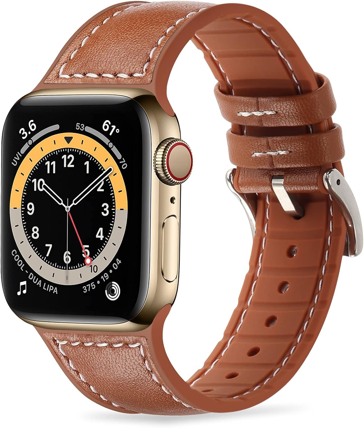 Tasikar Bands Compatible with Apple Watch Band 49mm 45mm 44mm 42mm 41mm 40mm 38mm, Genuine Leather with Soft Silicone Hybrid Design Sport Replacement Strap Compatible with Apple Watch Ultra Series 8 7 6 5 4 3 2 1 SE
