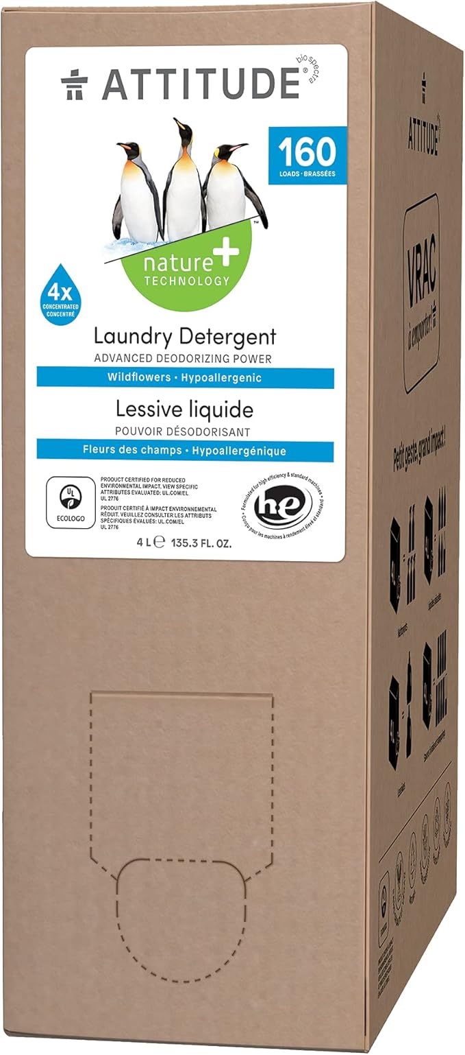 ATTITUDE Liquid Laundry Detergent, EWG Verified Laundry Soap, HE