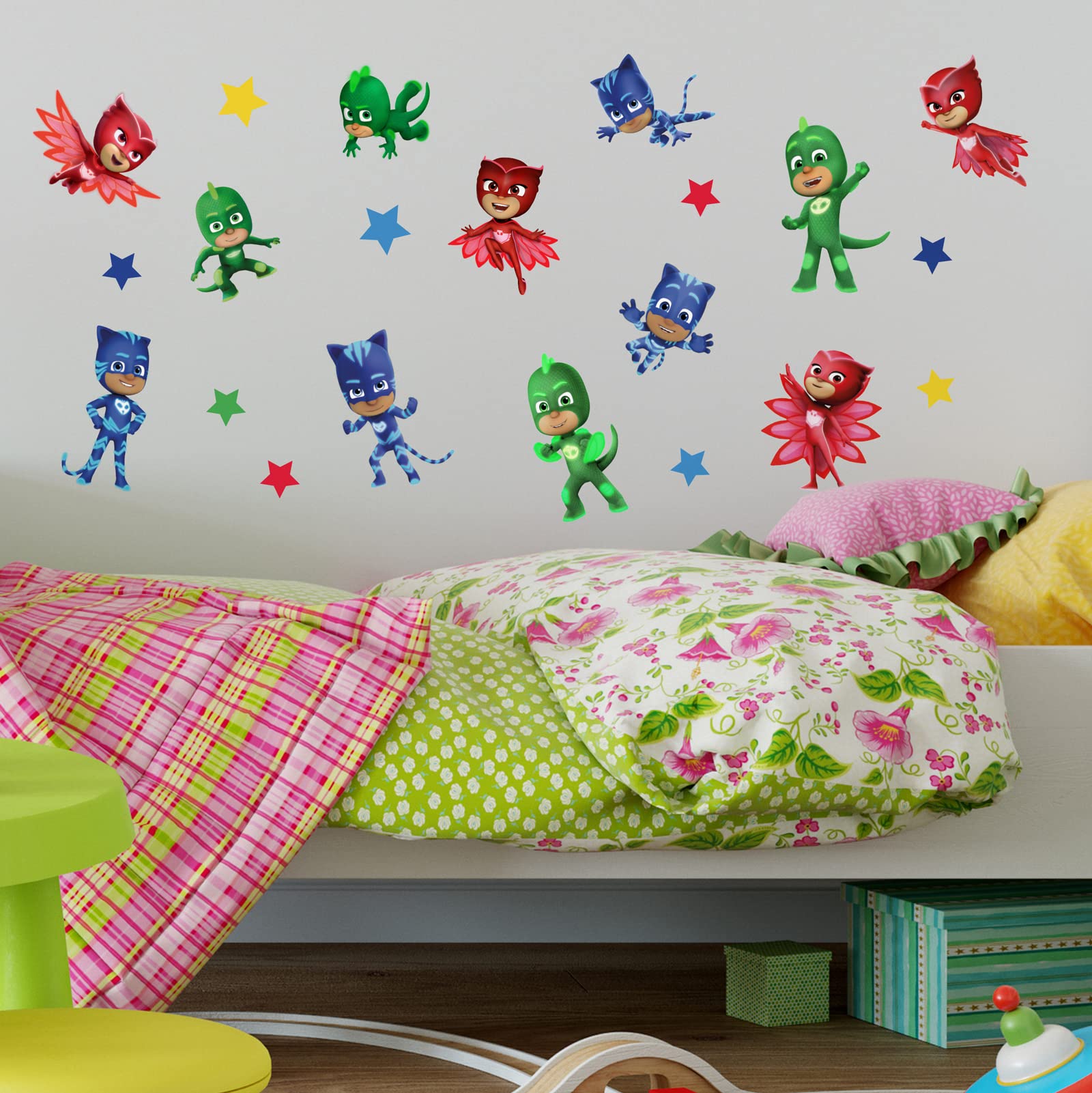 Stickerscape PJ Masks Wall Sticker (Stickaround - Regular Size)| Official PJ Masks Wall Decal, PJ Masks Wall Decor | PJ Masks Bedroom | Easy to Apply, Cleanly Removable