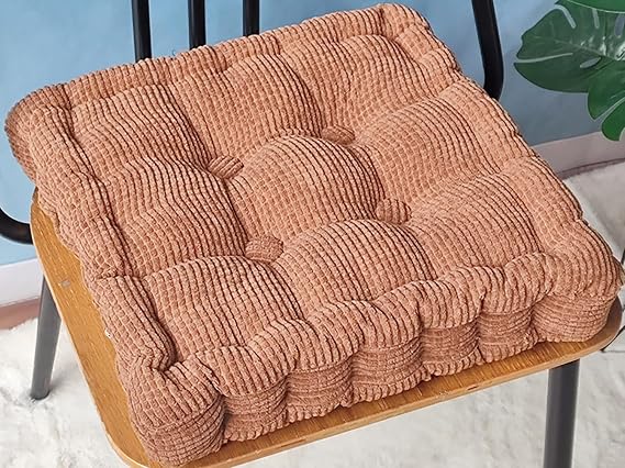 Floor Cushions Square/Round 1616 1818 2020 2222 in, Jacquard Floor Pillow for Adults, Large Square Pillows Seat Cushion for Tatami Living Room Yoga(Coffee SQ,40x40cm)