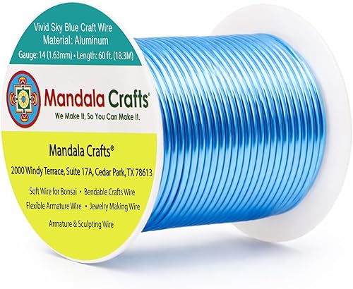 Vista 351 de Mandala Crafts - Alambre de aluminio anodizado de calibre 10 para manualidades de joyería - 32 pies de alambre flexible de cobre coloreado - Doble