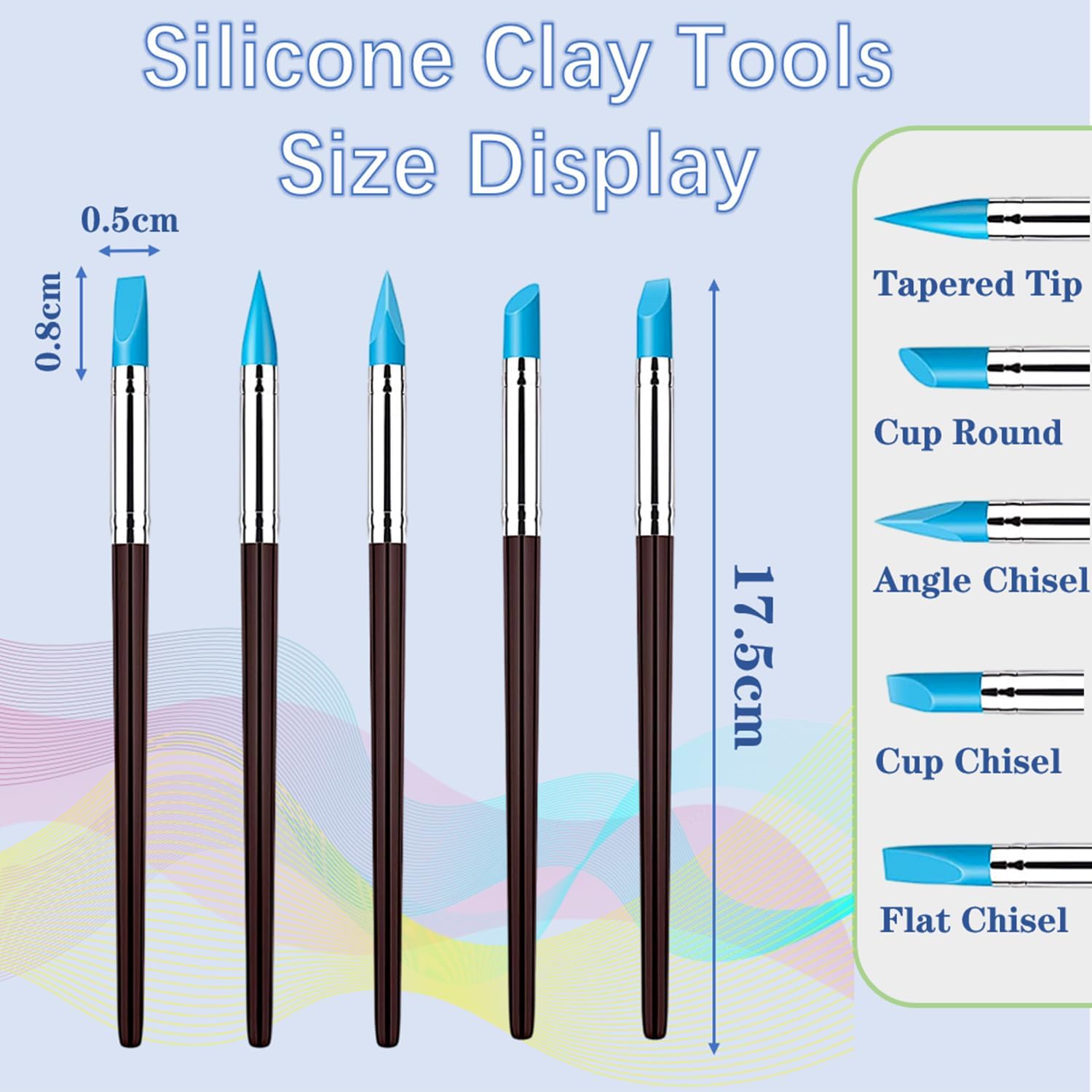 Twisepicks 10Pcs Silicone Clay Sculpting Tools, Modeling Dotting Pen for Pottery, Ceramic, Shaping, Carving, Nail Art, Blending & DIY Craft