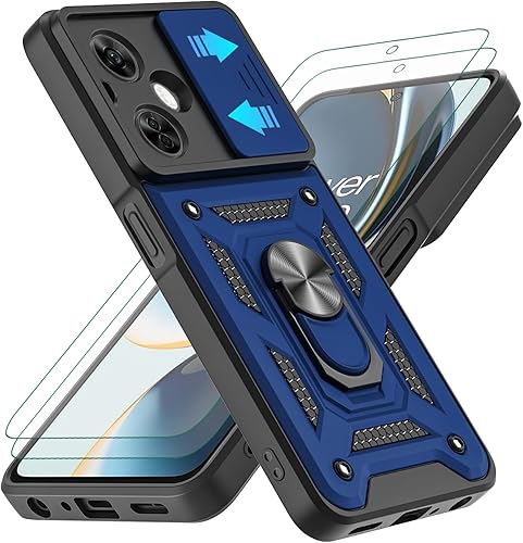 YKHJKLEC Funda protectora para OnePlus Nord N30 5G con 2 protectores de pantalla HD, resistente a prueba de golpes con rotación de 360 con soporte