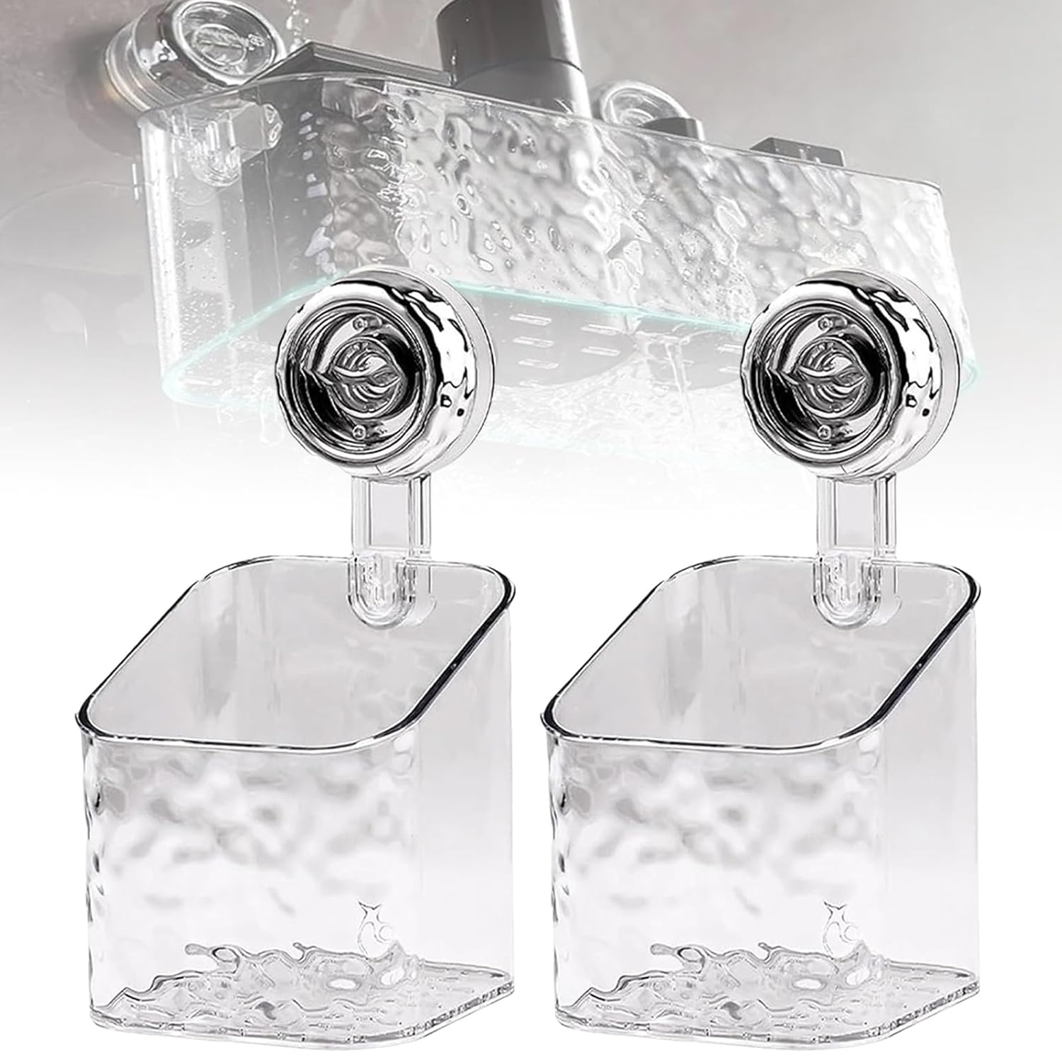 Heykomi Nest Grip Shelf for Bathroom Corrugated Suction Cup Storage Holder No-Drilling Shower Caddy Suction Cup Storage Rack