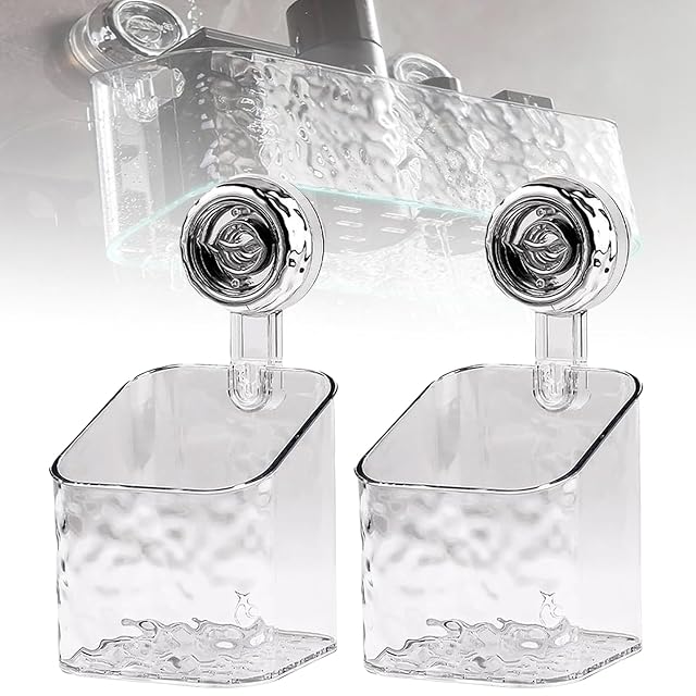 Heykomi Nest Grip Shelf for Bathroom Corrugated Suction Cup Storage Holder No-Drilling Shower Caddy Suction Cup Storage Rack