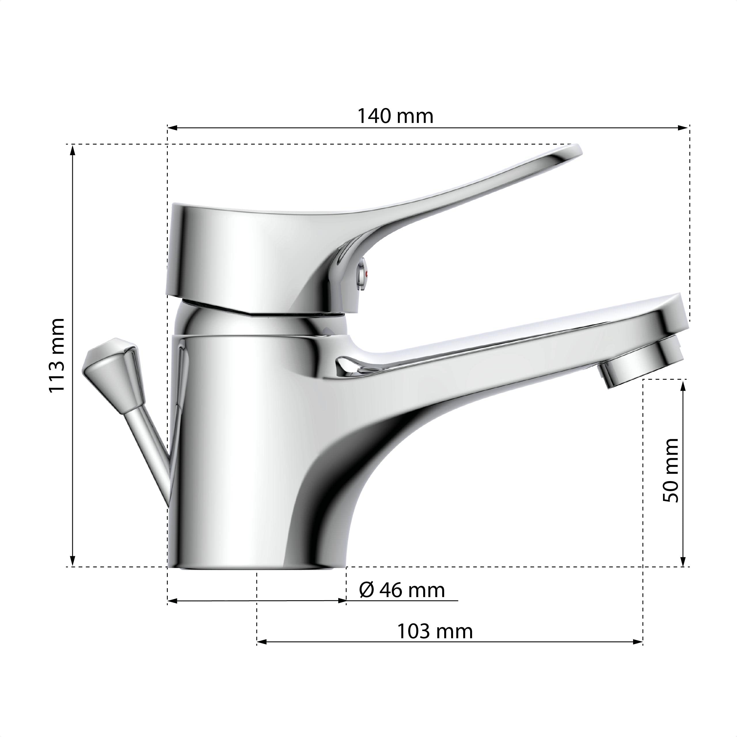 Rubinetto Lavabo Bagno VERONA NI075VECR | Miscelatore Cromato | Design Classico | Garanzia 3 Anni - Foto 4