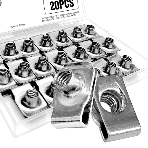 20 Pack 5/16"-18 Extruded U Nuts, 304 Stainless Steel U Clips | Regular U-style design, Extruded threaded barrel