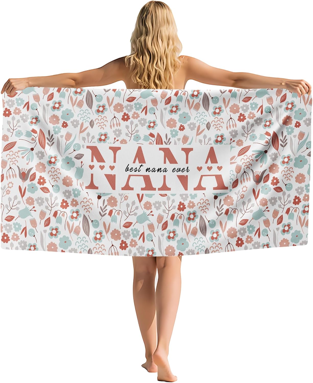 Best Nana Ever Gifts Beach Towel, Mothers Day Birthday Gifts for Grandma from Grandkids, Grandma Sand Beach Towels Gift for Women, Grandmother Gift Quick Dry Bath Pool Towels for Camp, 30x60in