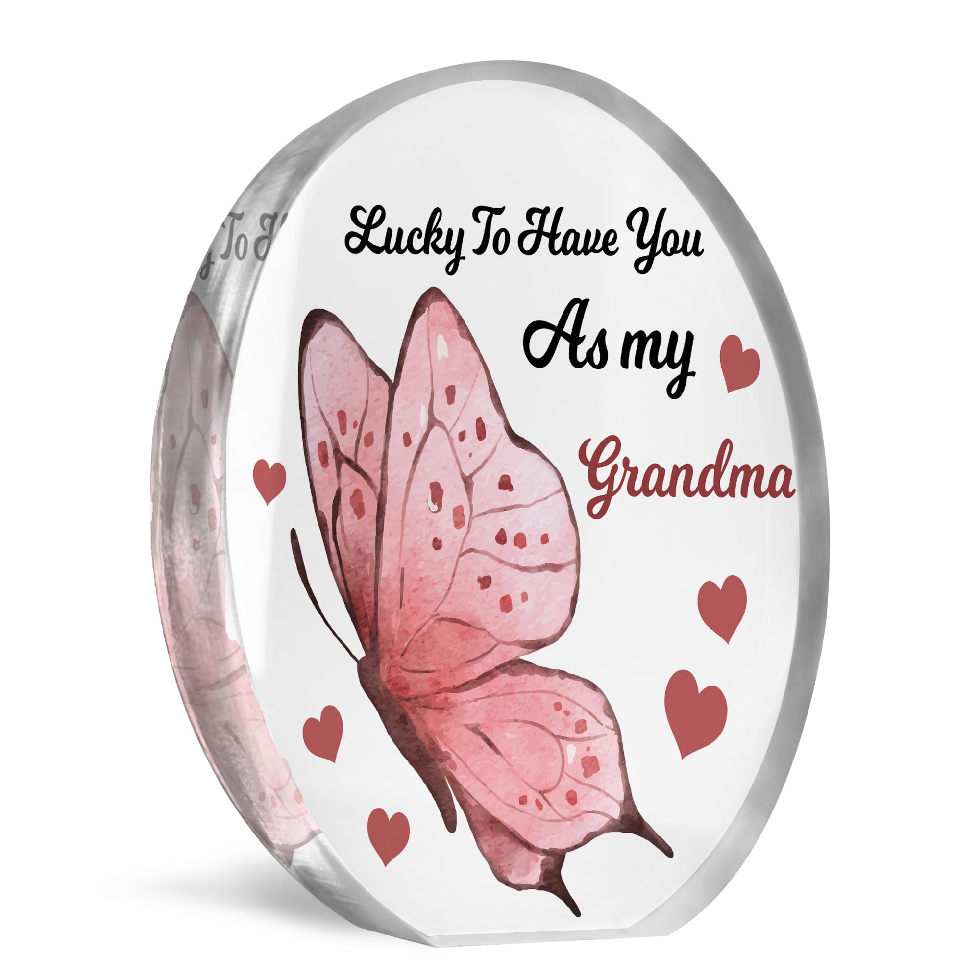 Red Ocean Lucky To Have You As My Grandma, Gift For Grandma, Gifts From Granddaughter Grandson, Thank You Gift For Her, Grandma Birthday Gift, Grandma Gift For Christmas, Grandma Gifts, Grandma Plaque