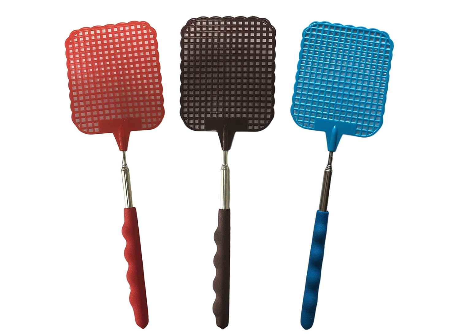 Huleo 3 Pcs Extendable Fly Swatter, Manual Swat Pest Control Fly