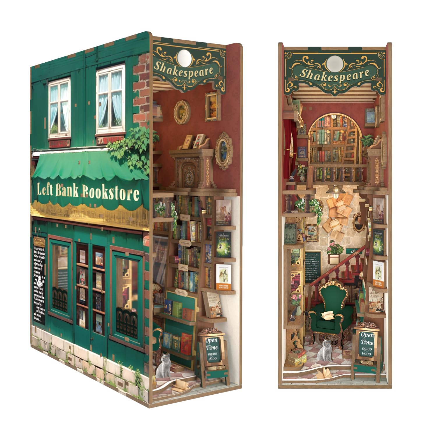 Kit DIY Book Nook Sherlock Holmes – Puzzle 3D In Legno Con Luci LED Per Decorare La Libreria