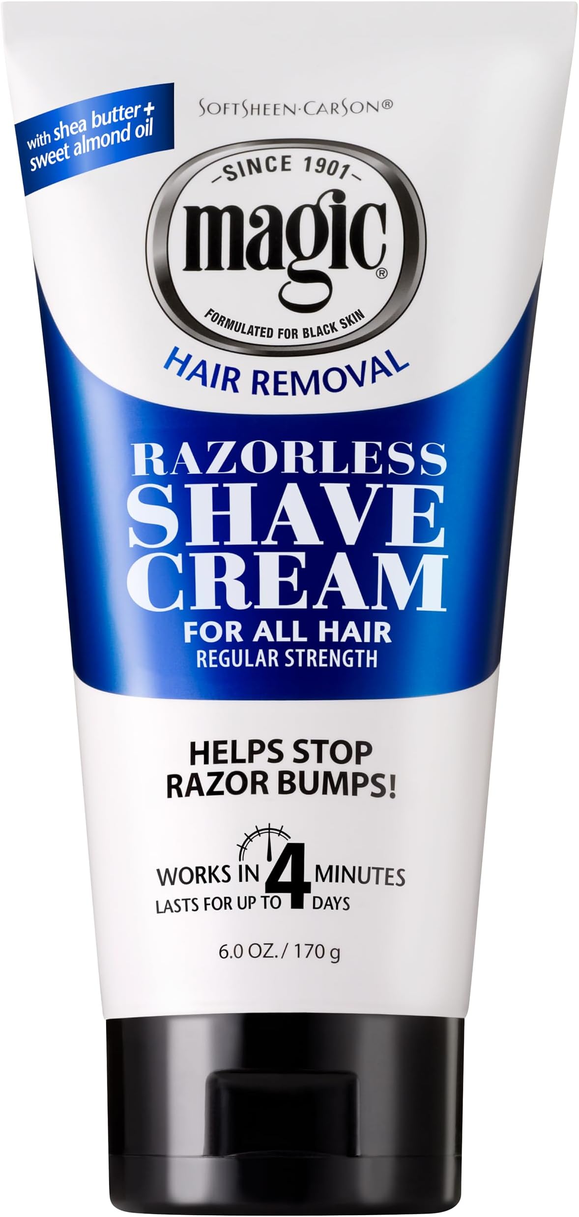 SoftSheen-Carson Magic Razorless Cream Shave - Regular Strength for Normal Beards, 6 oz