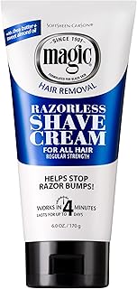 Carson Magic Razorless Cream Shave - Regular Strength for Normal Beards, 6 oz