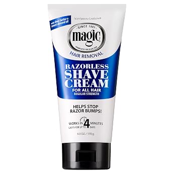 SoftSheen-Carson Magic Razorless Cream Shave - Regular Strength for Normal Beards, 6 oz