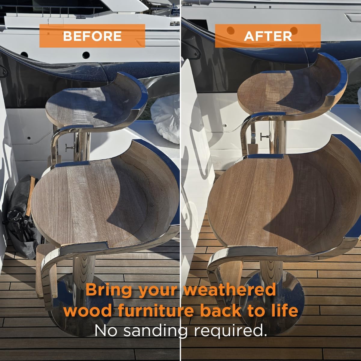 DITEC Teak Magic, Two-Step Gel Teak Cleaner and Brightener, Restores Wood Without Sanding
