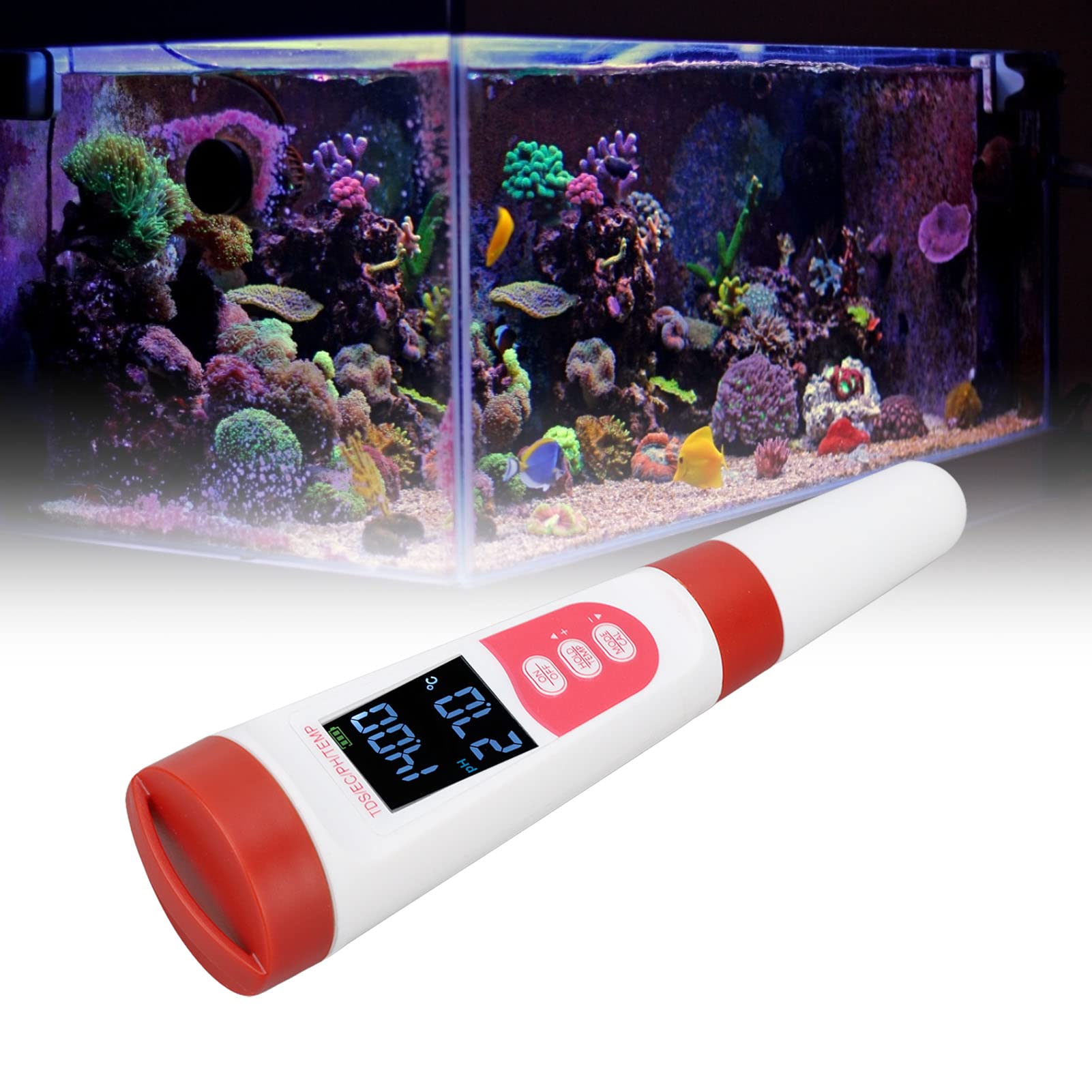 Digital Water Quality Tester, Highly Sensitive Accurate 4 in 1 PH TDS EC TEMP Water Quality Detector, Wireless Data Automatic Saving PH Detector Meter for Hydroponics Household Drinking Aquarium