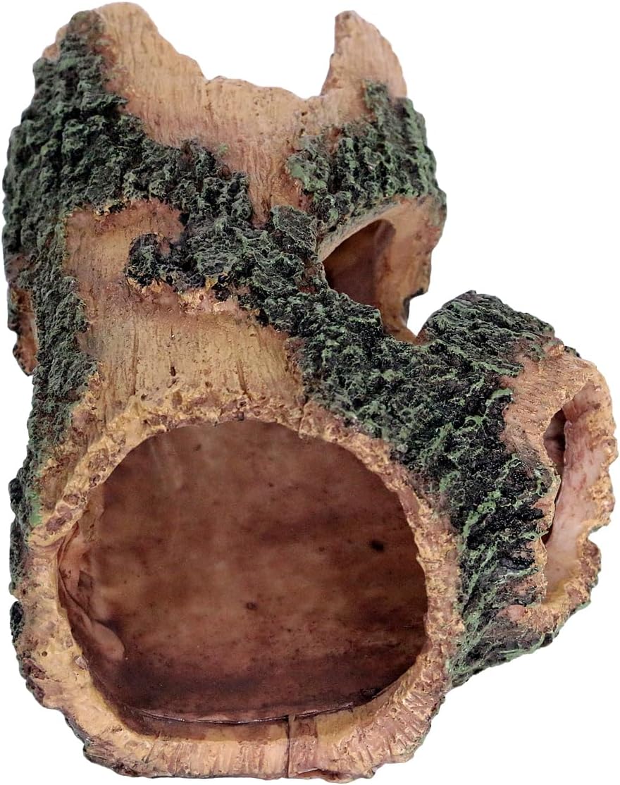 Reptile Hides Resin Hollow Tree Trunk,Reptile Tree Bark Trunk Habitats Decor,Log