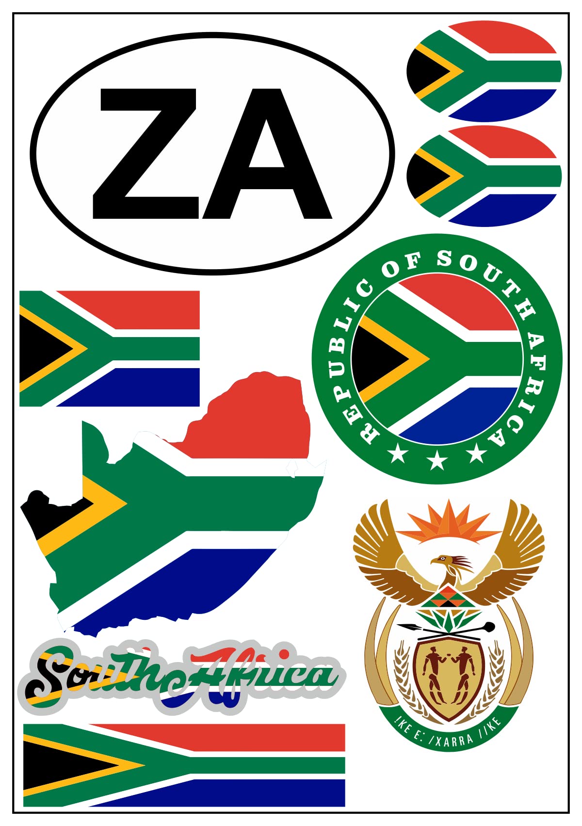 Adesivo Sudafrica per auto, moto, motociclista, bandiera decorativa AK