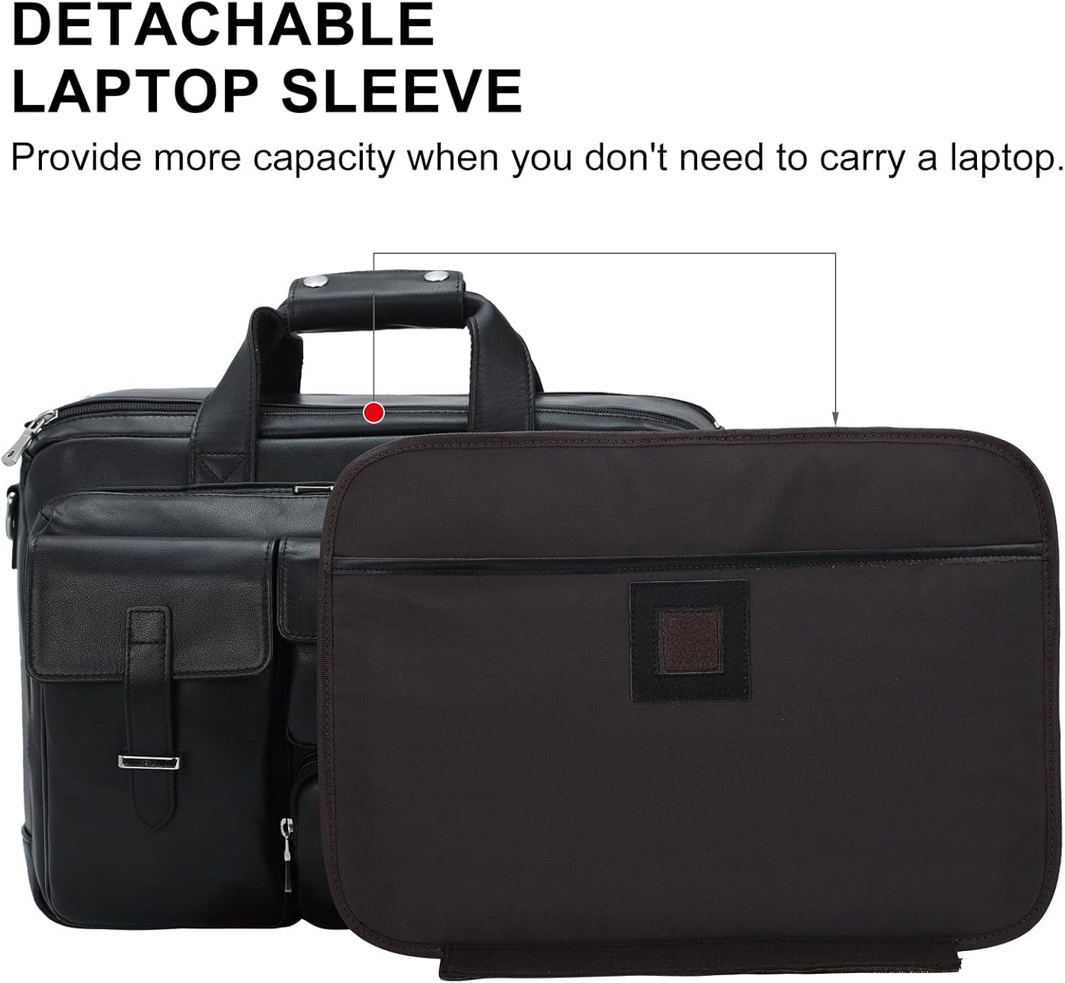 TIDING Full Grain Leather Briefcase For Men 17 Inch Laptop Case Business Travel Office Messenger Shoulder Bag - Image 4