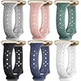 Maledan Slim Pattern Bands Compatible for Fitbit Sense/Versa 3/Versa 4/Sense 2 Bands Women Men, Stylish Hollow-out Breathable Bracelet Strap Wrist Bands for Fitbit Sense/Versa 3/4/Sense 2 Watch Bands