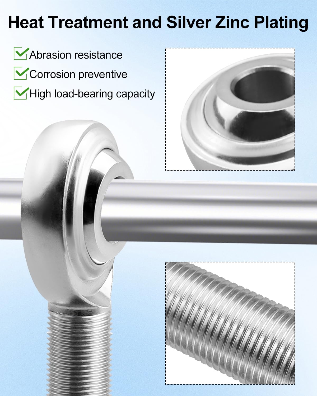Right Hand 3/4" Heim Joint Rod End w/Jam Nut 5/8" Bore X 4" Long for Steering, Suspension,Traction Bars,Links Joints