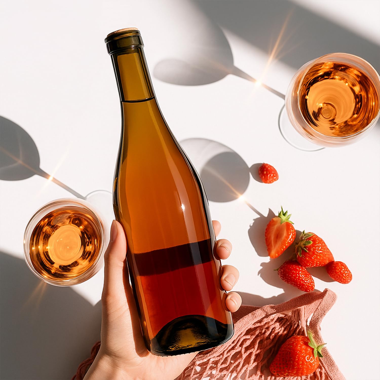 15 pièces Bouteille en verre vide Burgundy 750 ml en verre brun avec bouchon aggloméré – bouteille de vin vide idéale pour le vin, les liqueurs, le cidre, les jus et les spiritueux