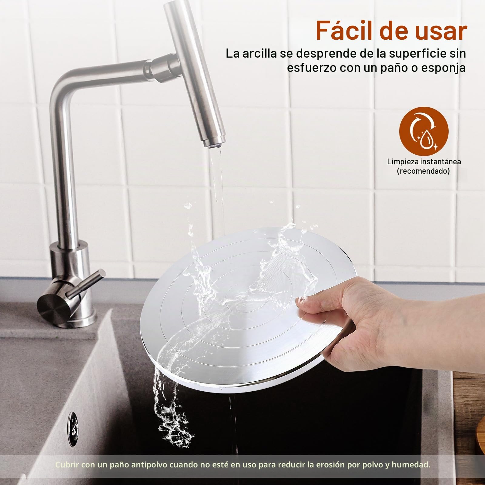 Homtone Torno de alfarero giratorio de 20 cm con juego de herramientas, rueda de alfarería de doble cara, rueda de bandas de metal de aleación de aluminio de alto rendimiento, para giro manual