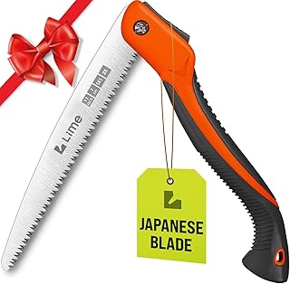 GROWIT Folding Camping saw 11 Inch - Heavy Duty Pruning Saw with Triple-Cut SK5 Blade, 7 TPI Razor Teeth for Tree Trimming, Wood Cutting, Camping, Bushcraft, and Gardening