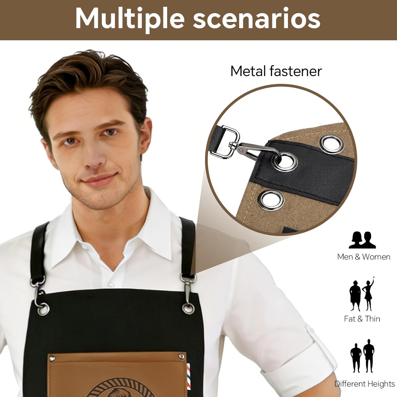 Barber Apron, Multi-Functional Work Apron for Hairdressing, Featuring Multiple Pockets for Organizing Hairdressing Supplies