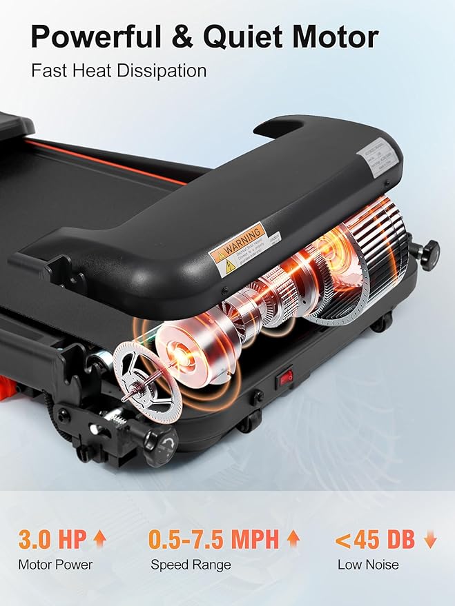 Caminadora Eléctrica Plegable con Inclinación 15% Negra miniatura 4